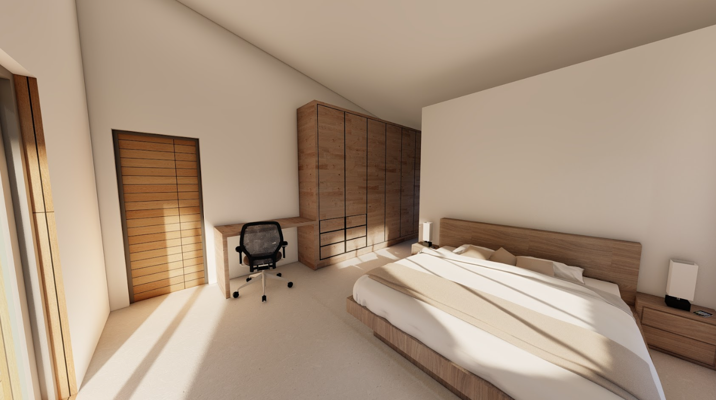 Off-Grid Living - Bedroom featuring wood craftsmanship and natural light